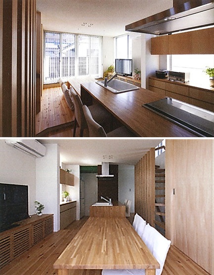 狭小住宅におけるキッチンと収納の工夫のご紹介です 東京の狭小住宅の間取り 3階建て T W